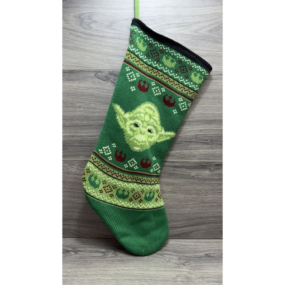 Yoda Stocking Knit Star Wars Disney Christmas Green Santa